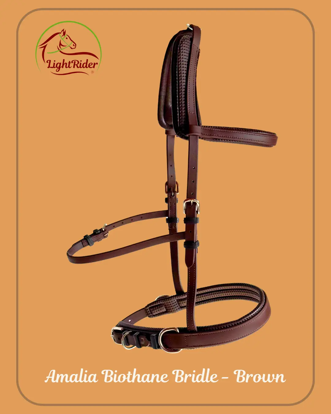 Amalia Biothane Bitless Bridle Brown