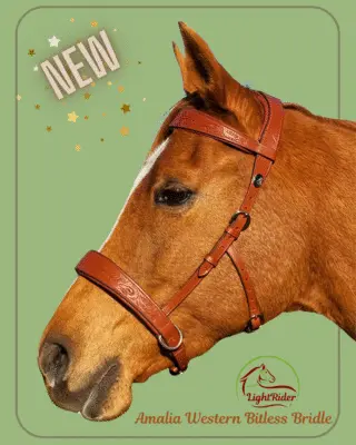 LightRider Amalia Bitless Bridle - Natural Horse World Amalia Western Bitless Bridle
