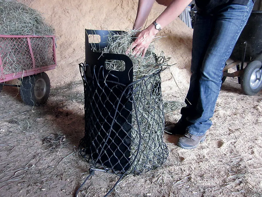 Hay net filler.