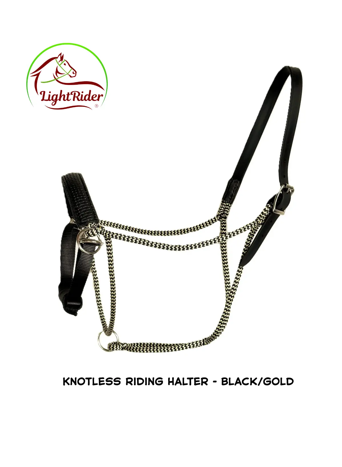 KnotlessRidingHalterBlackGold