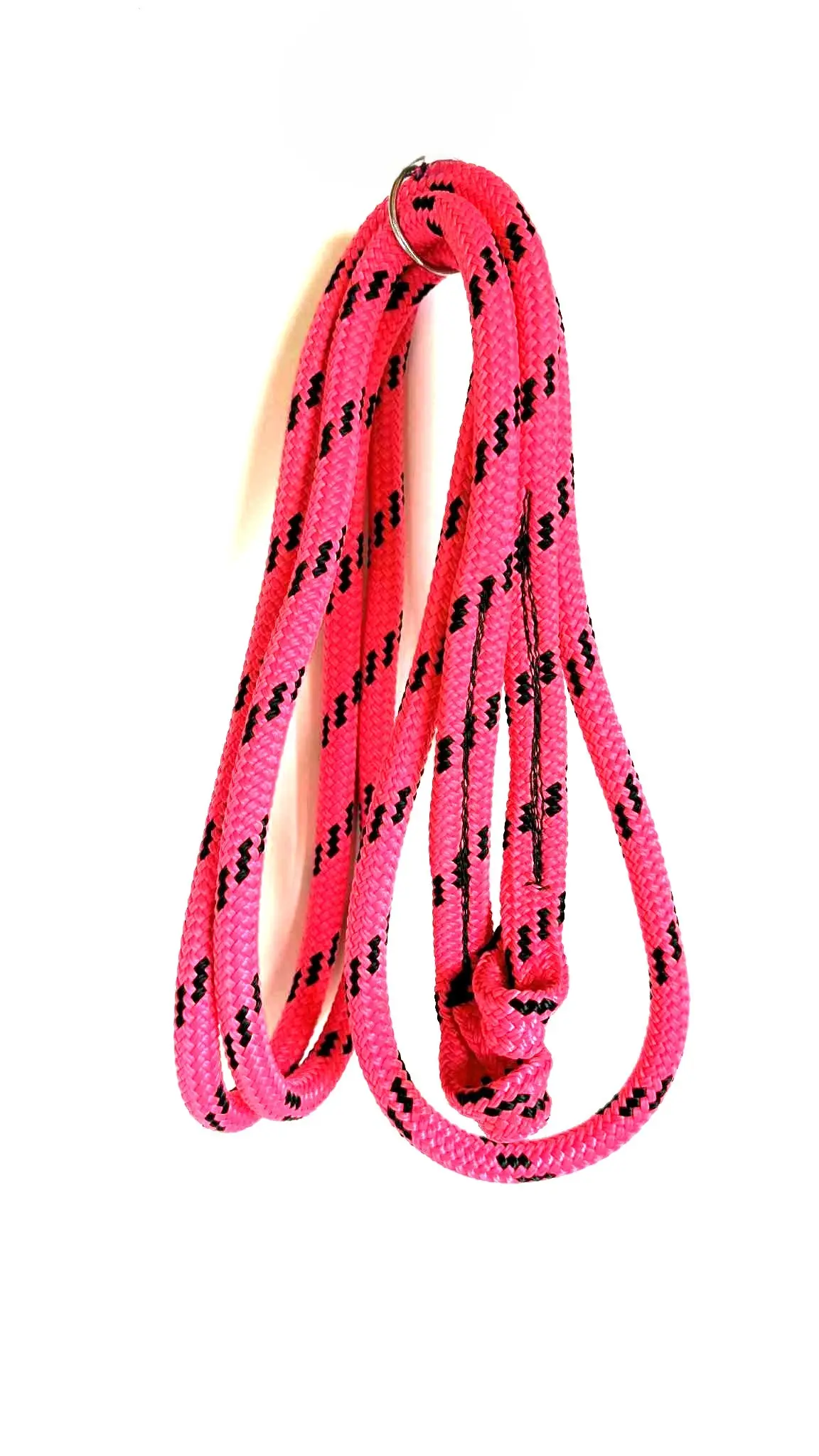 RopeRein12mmPinkBlack2.8m.